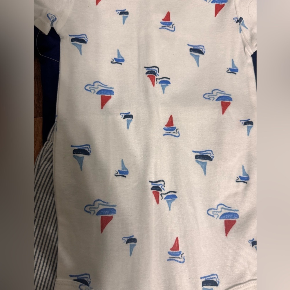 Carter’s Baby 3-Piece Set Bodysuit, Tee & Shorts, Blue,Size 24 Months, NWT - Picture 5 of 7